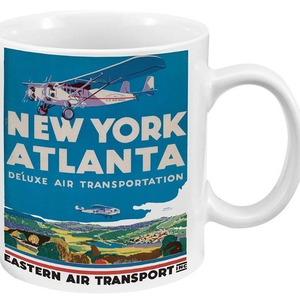 New Smithsonian Eastern Air Lines Transport New York Atlanta Vintage Poster Mug‎